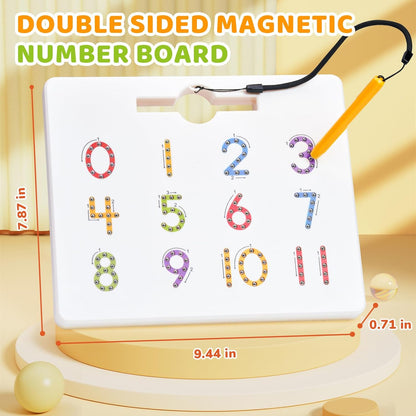 GAMENOTE Magnetic Number Tracing Board Double Sided, Numbers 1-20 Writing