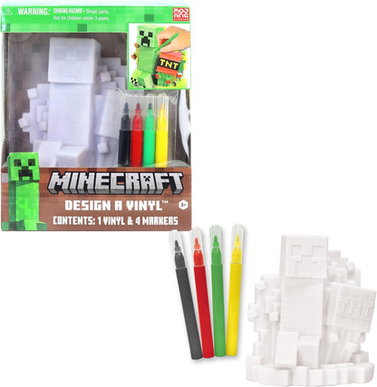 Tara Toys Minecraft Design A Vinyl™ Toy Figure with Washable Markers, 5-Pieces, 3 Years and Up - Creeper