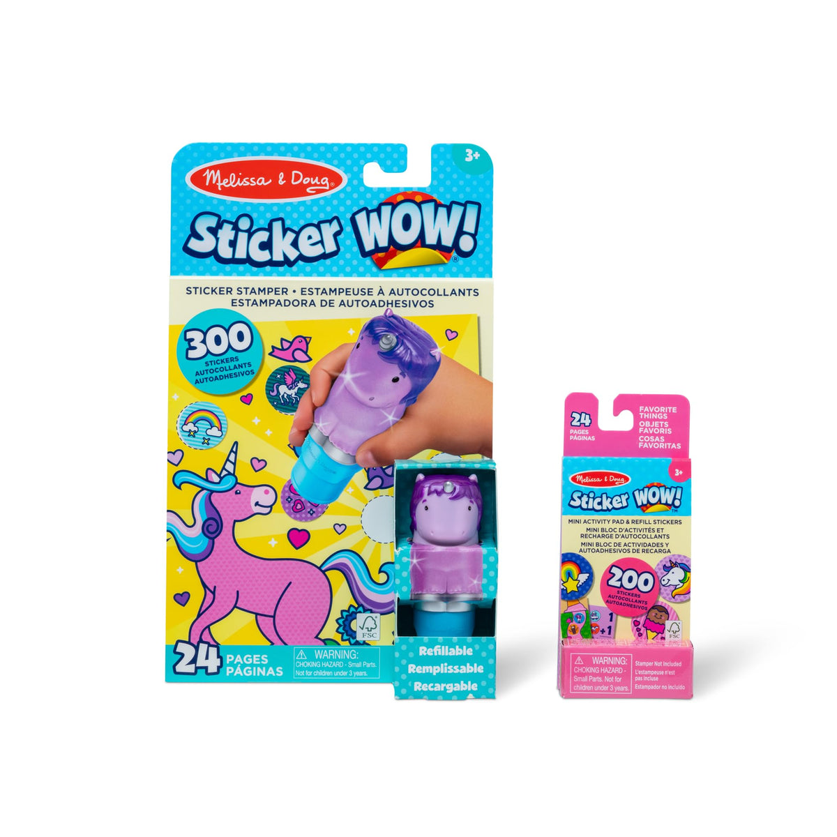 Melissa & Doug Sticker Wow!™ Dinosaur Bundle: 24-Page Activity Book, Refillable Sticker Stamper, Mini Pad, 500 Stickers, Arts and Crafts for Kids Ages 3+