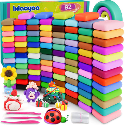 Ixiaoyoo Air Dry Clay, 30 Colors Foam Modeling Clay for School Projects