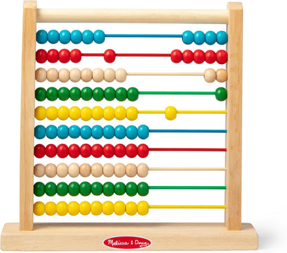 Melissa & Doug Abacus Classic Wooden Toy with 100 Colorful Beads