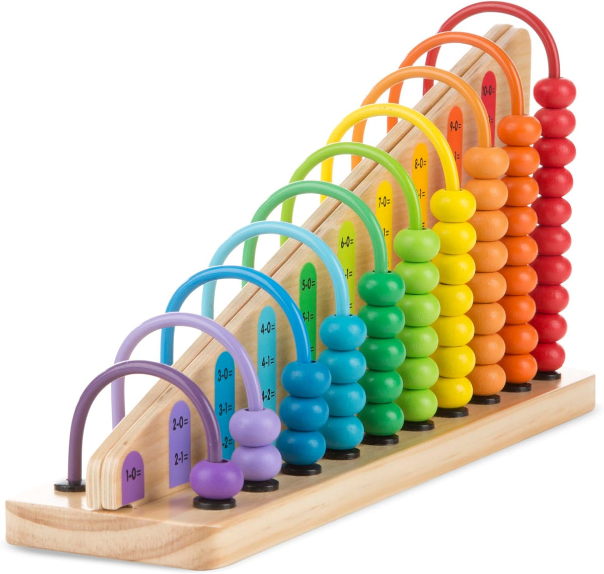 Melissa & Doug Add & Subtract Abacus - Educational Toy with 55 Colorful Beads and Sturdy Wooden Construction