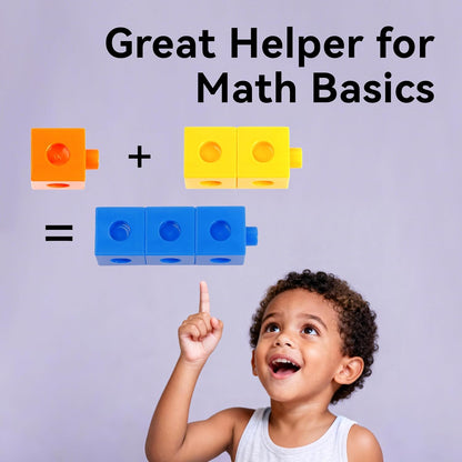Dotimo 100PCS Math Linking Cubes, Math Cubes for Kids Ages 4-8, Counting Snap Cubes Manipulatives with 10 Colors, Preschool Learning Activities, Classroom Supplies & Homeschool (100-Cubes)