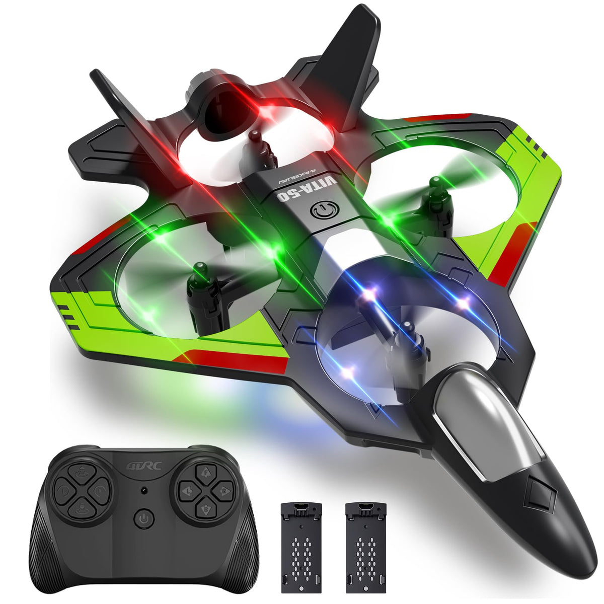 4DRC RC Planes Remote Control Airplanes for Kids Adults,Black,2Batteries
