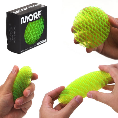 Morf Worm 3D Sensory Fidget Toy for Kids and Adults, Green, Small