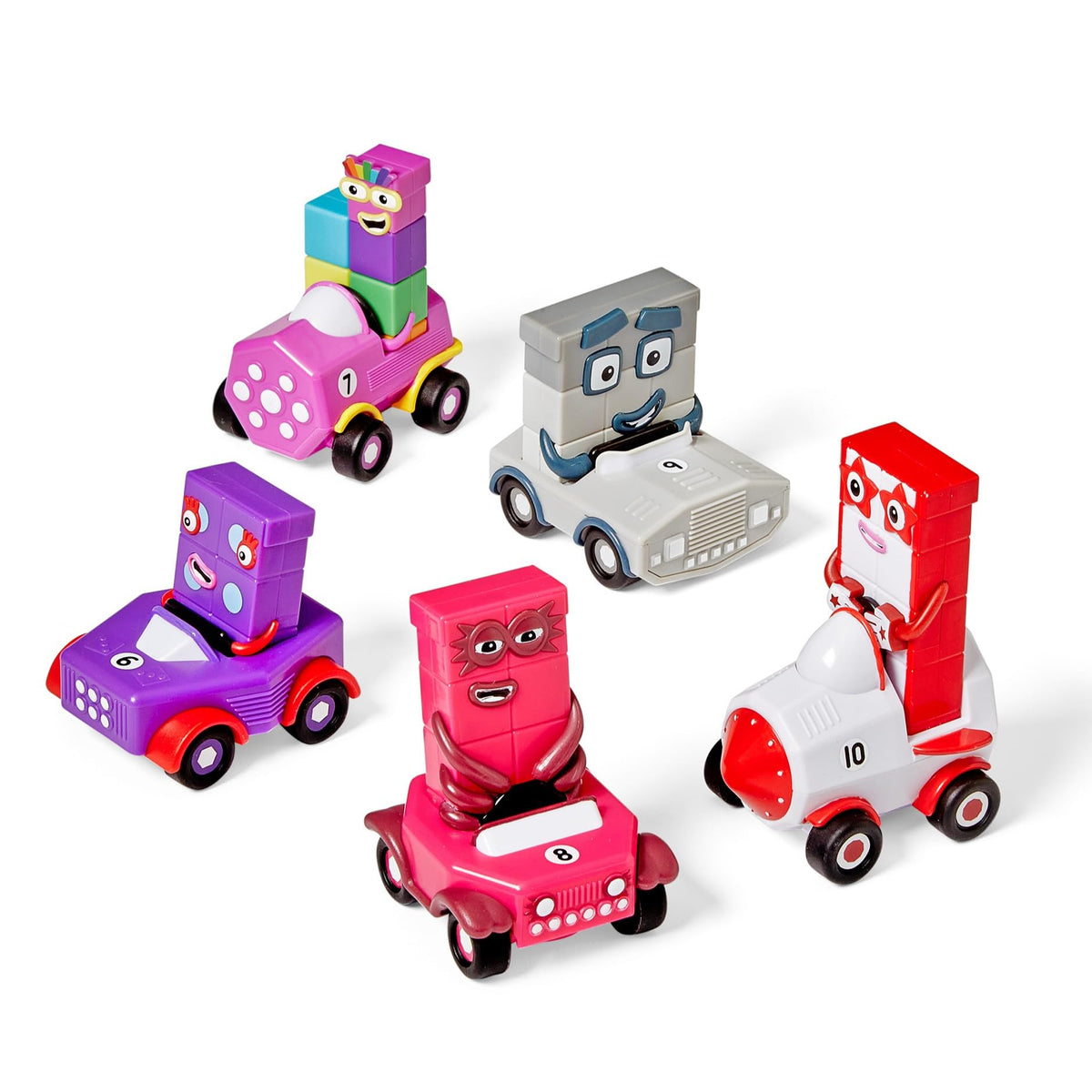 hand2mind Numberblocks Mini Vehicles, Toy Vehicle Playsets