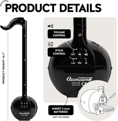 Otamatone Japanese Electronic Synthesizer Musical Instrument Toy - Black