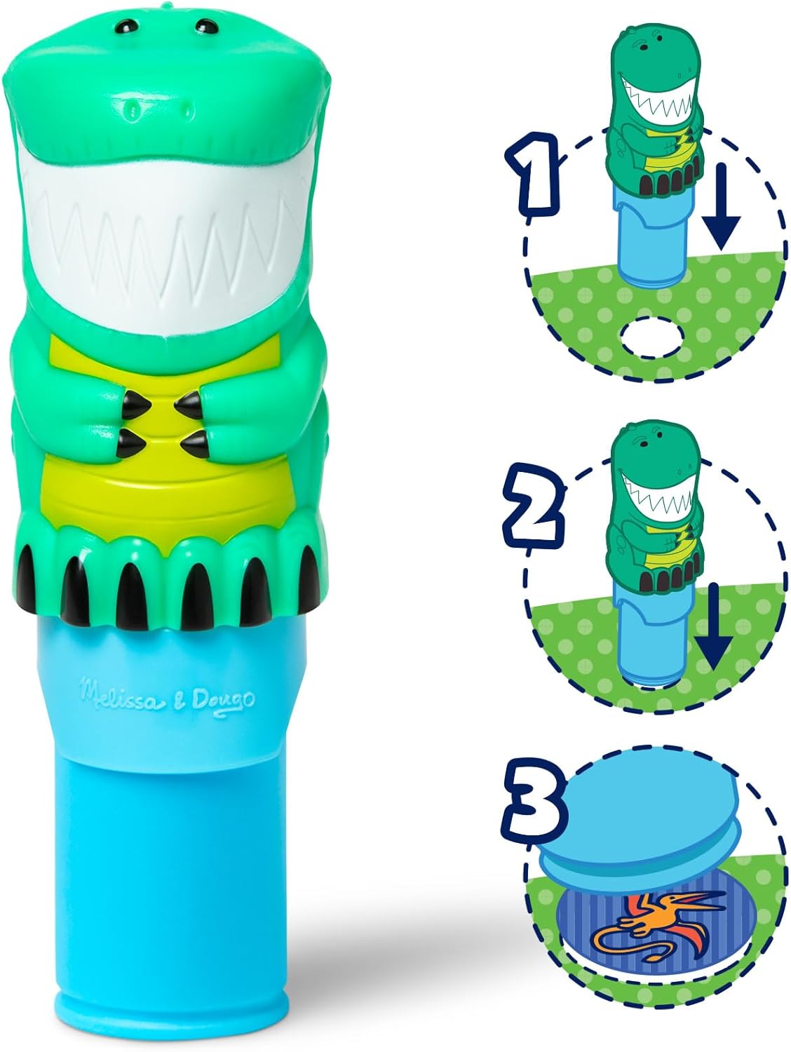Melissa & Doug Sticker Wow!™ Dinosaur Bundle: 24-Page Activity Book, Refillable Sticker Stamper, Mini Pad, 500 Stickers, Arts and Crafts for Kids Ages 3+