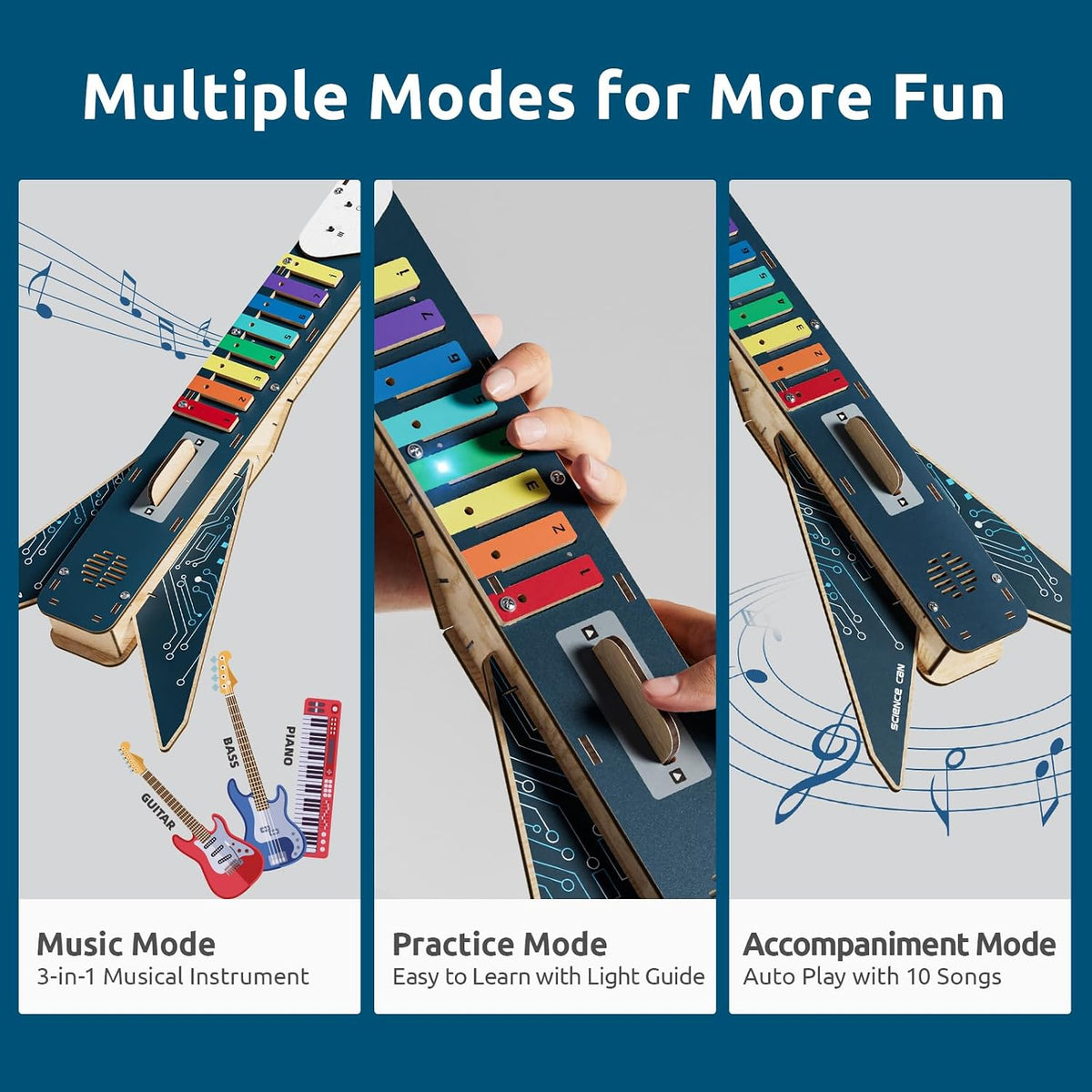 Science Can Electronic Guitar Building Toys, STEM Kits for Kids Age 8-10