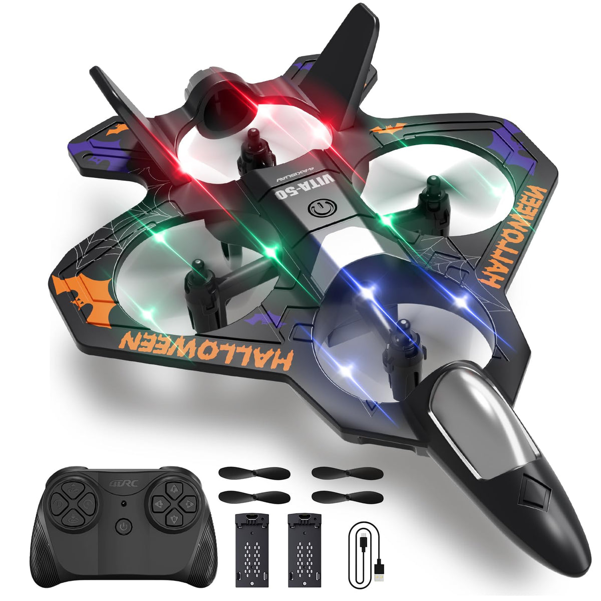4DRC RC Planes Remote Control Airplanes for Kids Adults,Black,2Batteries