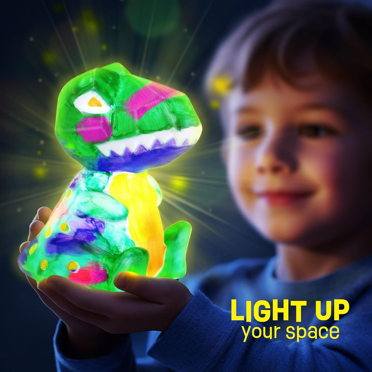 Paint Your Own Dinosaur Lamp Kit, Crafts for Kids Ages 6-12, Gifts for Boys