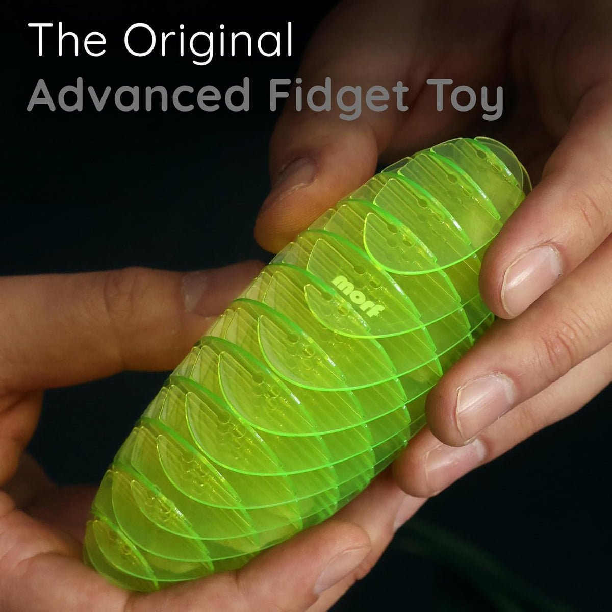 Morf Worm 3D Sensory Fidget Toy for Kids and Adults, Green, Small
