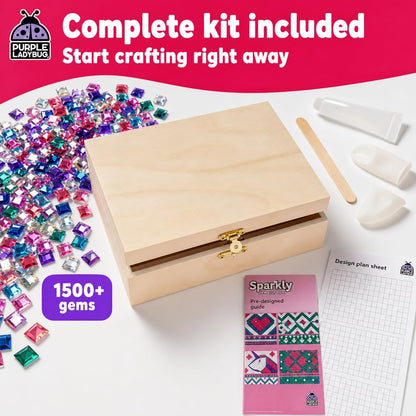 Jewelry Box Craft Kit for Girls Ages 8-12 - DIY Gem Mosaic Arts and Crafts