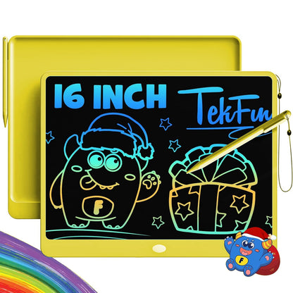 TEKFUN LCD Writing Tablet for Kids, 10-inch Coloring Drawing Pad, Mess Free Doodle Board, Airplane Travel Toys for Boys and Toddlers, Road Trip Essentials, Gifts for 3 4 5 6 7 8 Year Old Girls (Pink)
