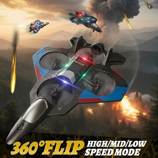 4DRC RC Planes Remote Control Airplanes for Kids Adults,Black,2Batteries
