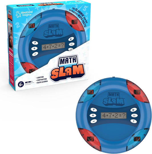 Educational Insights Math Slam - Handheld Electronic Math Games for Kids 5-7, First Grade Addition and Subtraction Games, Basic Algebra Learning Game, Self-Teaching Elementary STEM Tools