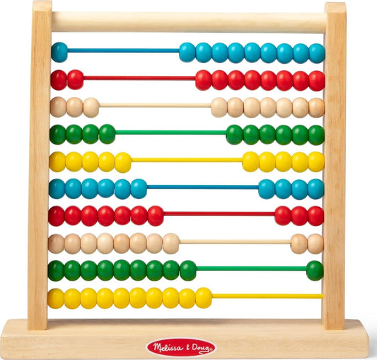 Melissa & Doug Abacus Classic Wooden Toy with 100 Colorful Beads