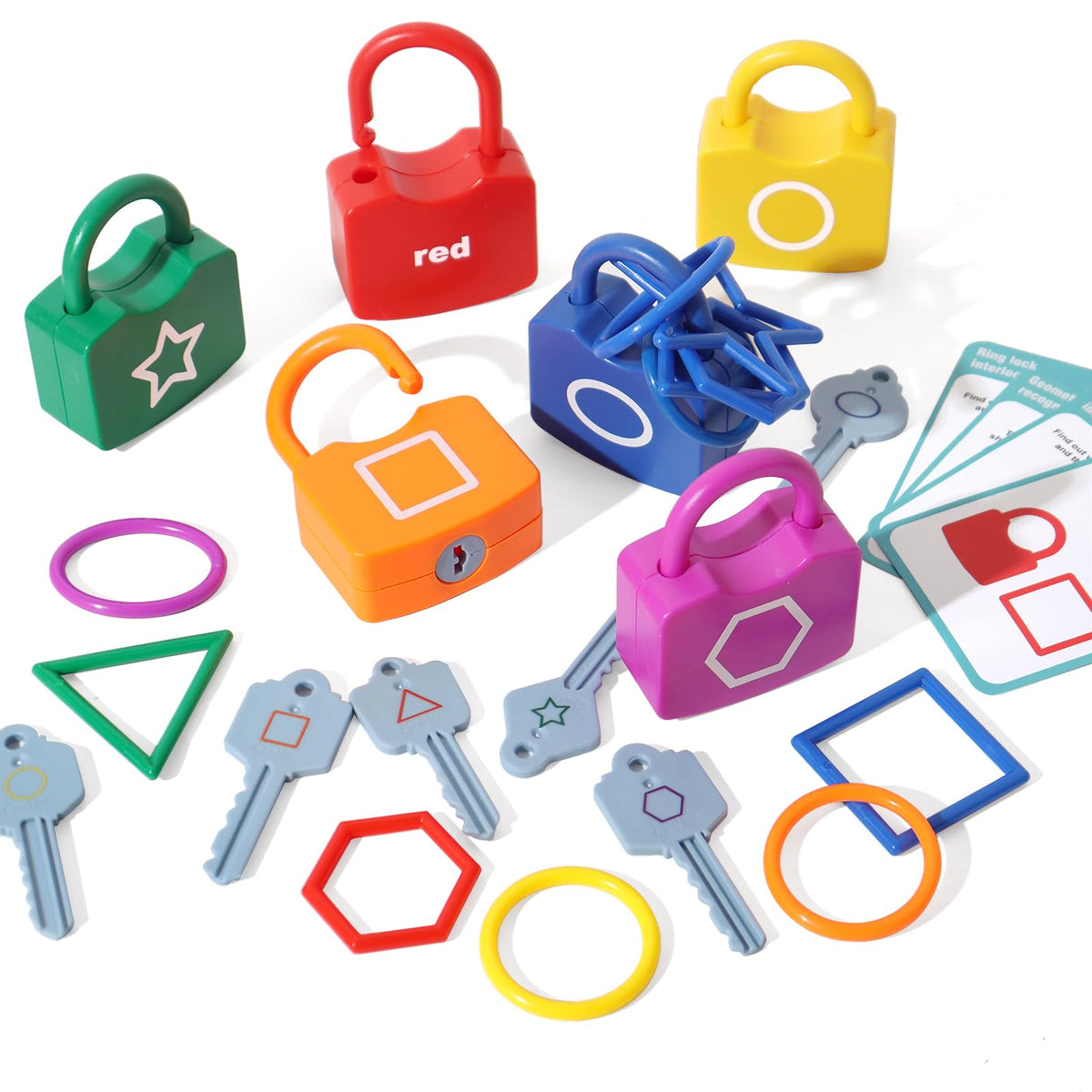 Dinhon Montessori Number Lock Key Toy Learning Game for 3-5 Years Old Kids