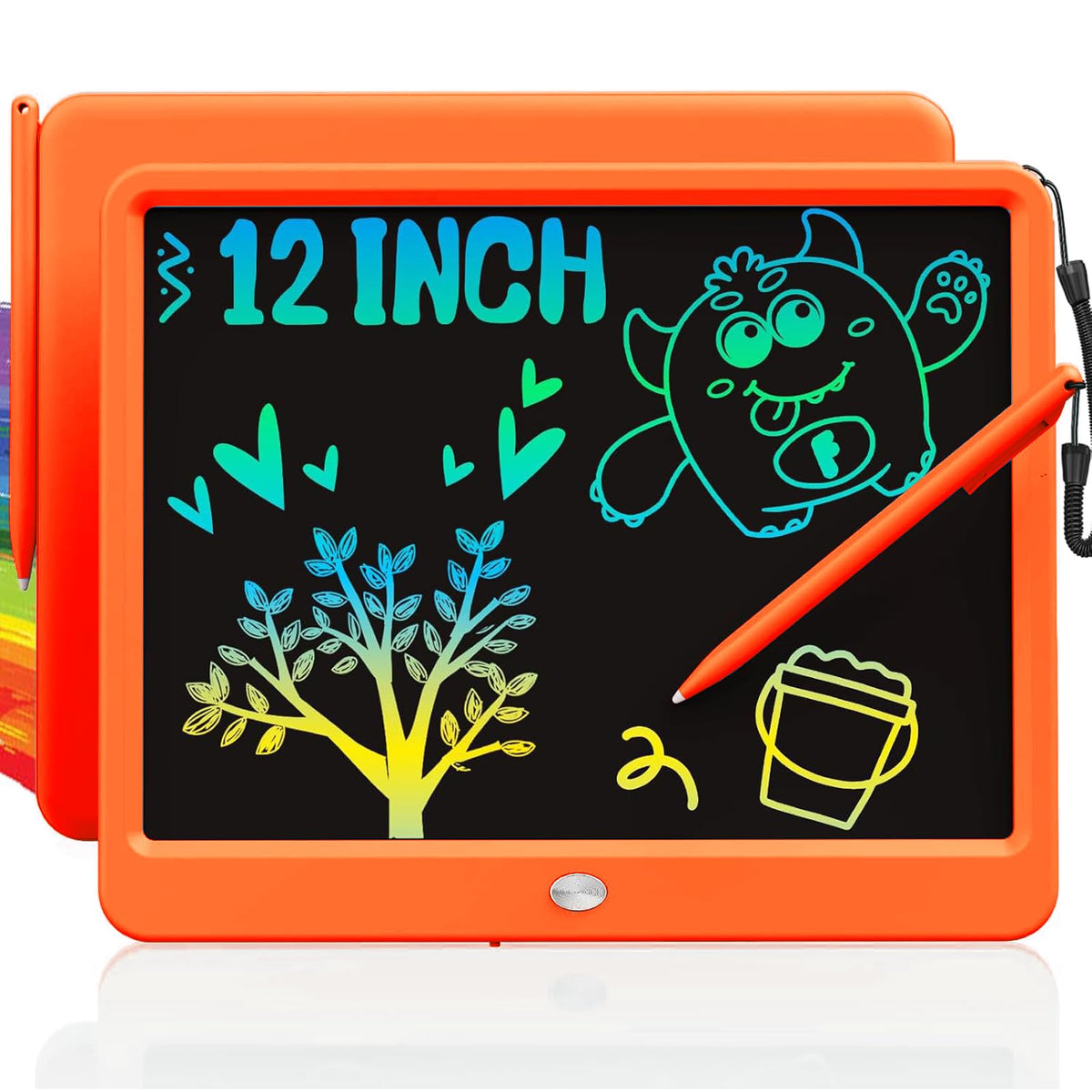 TEKFUN LCD Writing Tablet for Kids, 10-inch Coloring Drawing Pad, Mess Free Doodle Board, Airplane Travel Toys for Boys and Toddlers, Road Trip Essentials, Gifts for 3 4 5 6 7 8 Year Old Girls (Pink)