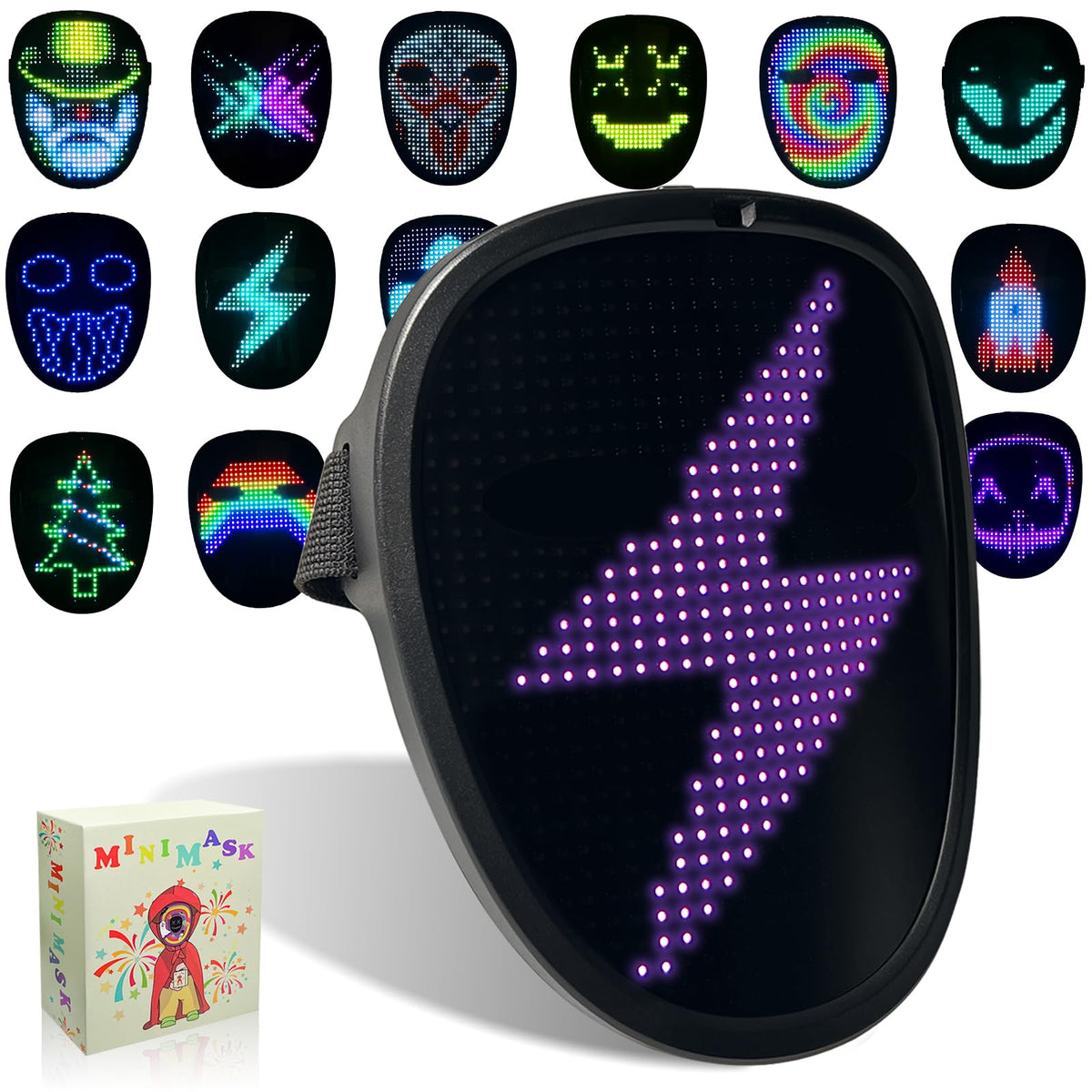 MOYACA Led Mask Light up Mask with Gesture Sensing, Cool Toys Men Boys Gift