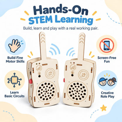 STEM Projects Science Toys for Ages 6-8-13 Walkie Talkies Kids Birthday Gifts for 7 9 10 11 12 14+ Years Old Boys Girls Teens Engineering DIY Electronic Kits Cool Gadgets Stuff Robotics 3D Puzzles
