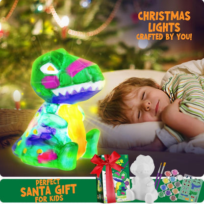 Paint Your Own Dinosaur Lamp Kit, Crafts for Kids Ages 6-12, Gifts for Boys