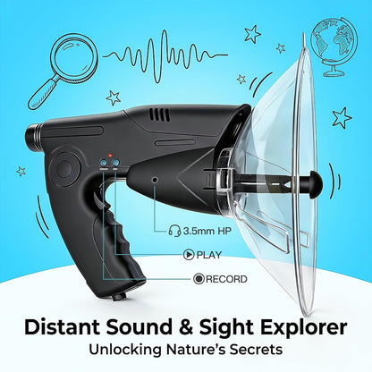 HAUSBELL Parabolic Listening Kit-Bionic Ear & 8X Monocular with Headphones