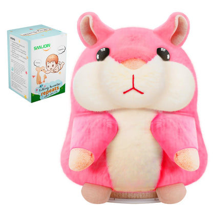 SANJOIN Toddler Kids Toys, Talking Hamster Repeats What You Say for Boys Girls, Stuffed Animals Interactive Plush Repeating Sensory Toy Gifts for 3+ Year Old Boy Girl Birthday Gift (Brown)