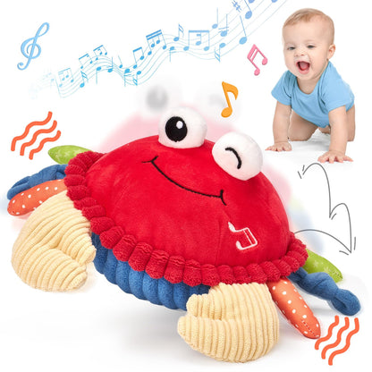 hahaland Musical Baby Soccer Toy for 6-9-12 Month, Plush Tummy Time Ball Toys, Electric Bouncing Infant Toy, Multi-Sensory Stimulation Crawling Talking Early Education Gift for 1 Year Old Boy Girl