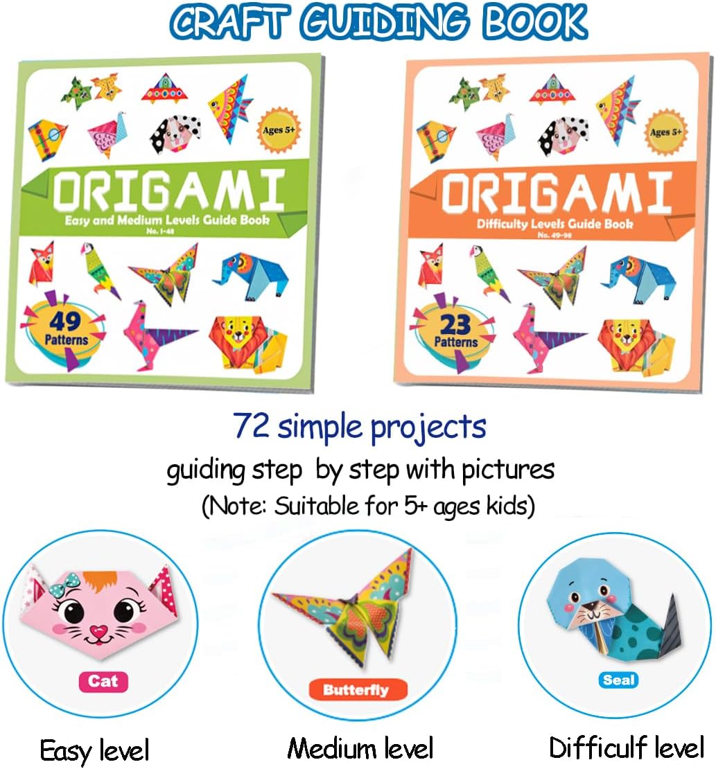 hapray Origami Kit for Kids 5-12, 152 Origami Paper Kit with Origami Book