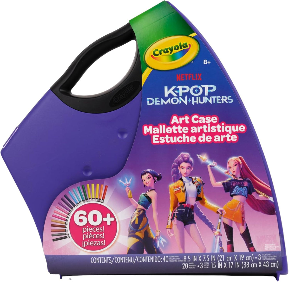 Crayola Kpop Demon Hunters Art Case (40+pcs), Coloring & Sticker Craft Kit
