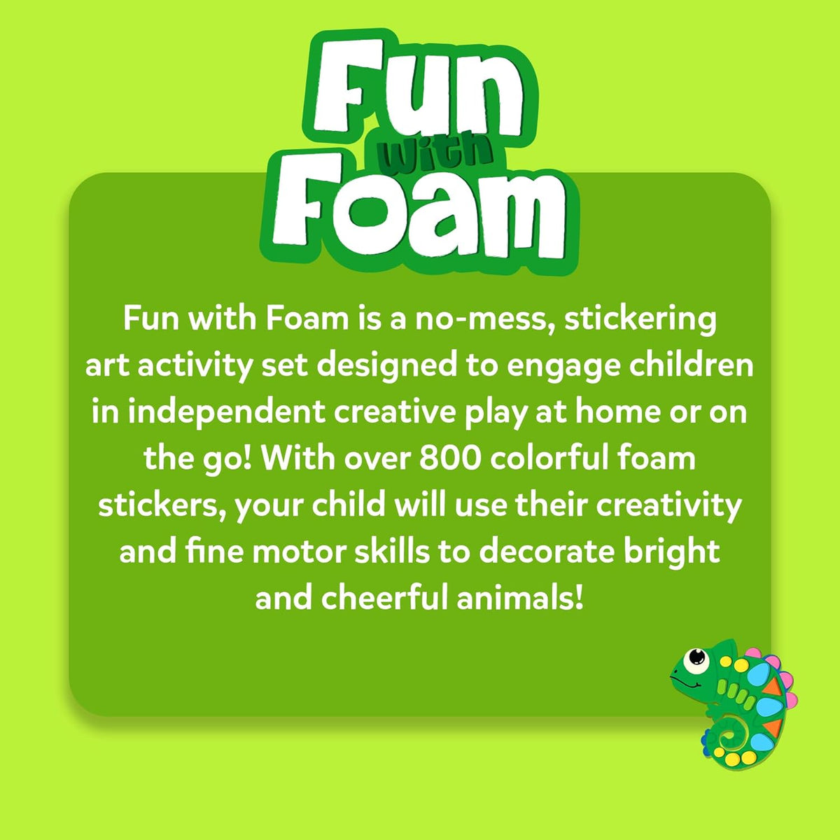Skillmatics Fun with Foam Sticker Art – Animals, Craft Kit, Gift for Kids