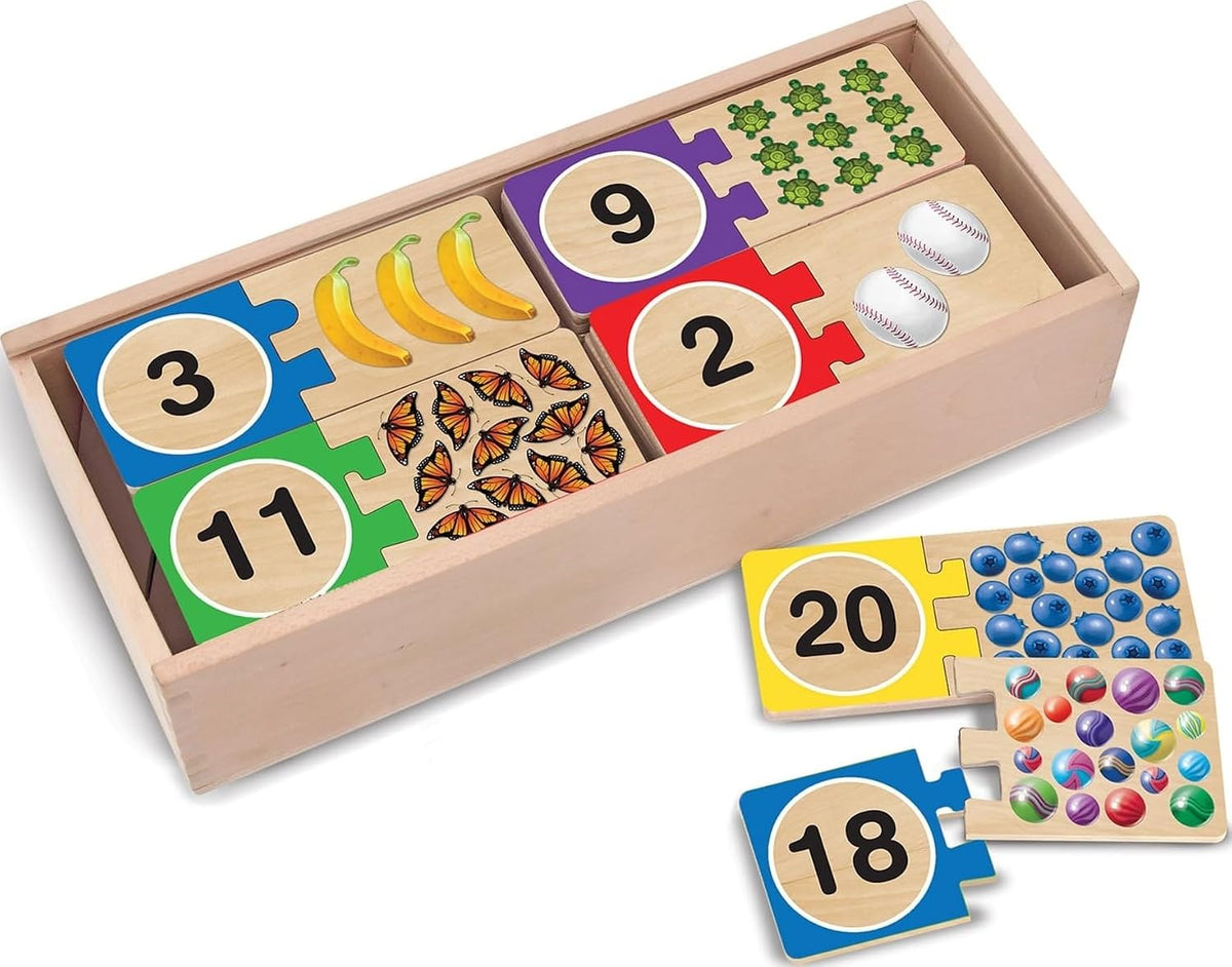 Melissa & Doug Self-Correcting Wooden Number Puzzles Set