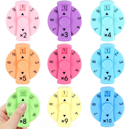 9 Pcs Math Fidget Spinners, Math Fidget Toy Learn Multiplication Division