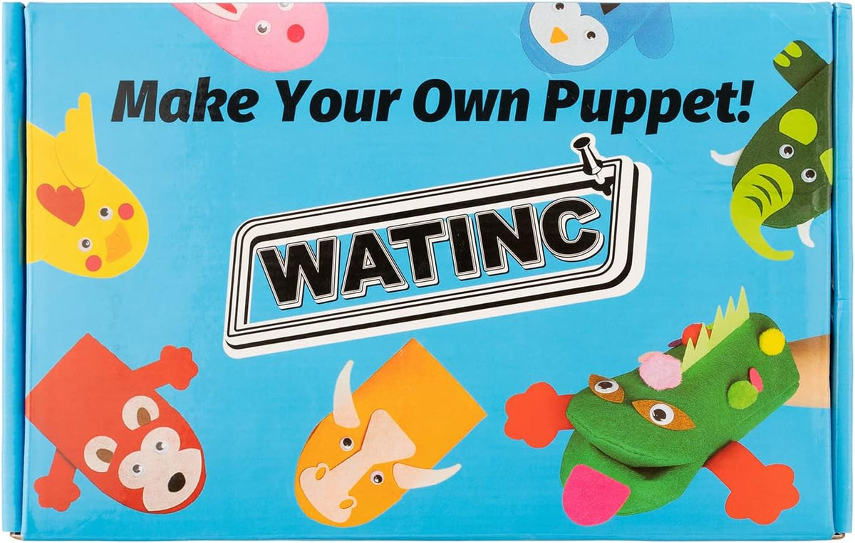 WATINC Hand Puppet Making Kit, Felt Sock Puppet Toys for Kids (Animals)