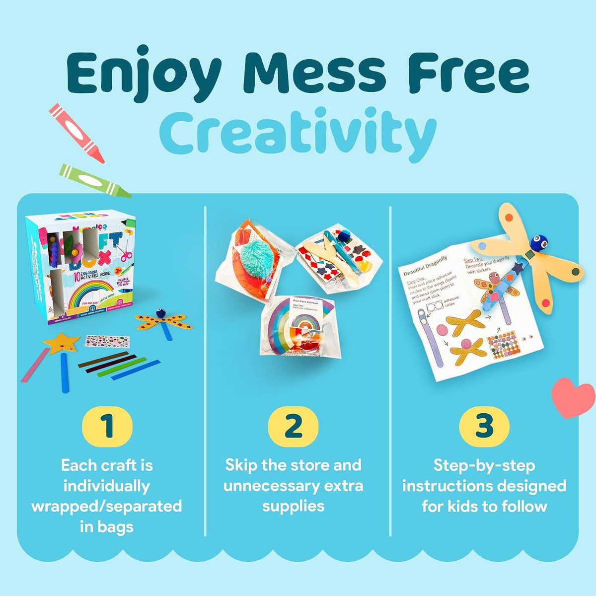 Mumaloo Arts and Crafts Kit for Kids – 10 Projects Ages 4–8