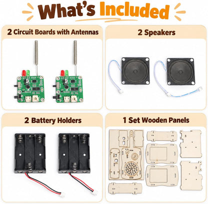 STEM Projects Science Toys for Ages 6-8-13 Walkie Talkies Kids Birthday Gifts for 7 9 10 11 12 14+ Years Old Boys Girls Teens Engineering DIY Electronic Kits Cool Gadgets Stuff Robotics 3D Puzzles