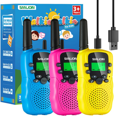 Walkie Talkies for Kids Games Outdoor Toys for 3-12 Year Old Boys Girls, 3 Miles Long Range Walkie Talkie to Camping Hiking, 4 Year Old Girl Birthday Gifts for 3 4 5 6 7 8 9 Year Old Boy Girl Gift