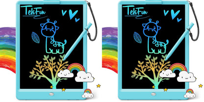 TEKFUN LCD Writing Tablet for Kids, 10-inch Coloring Drawing Pad, Mess Free Doodle Board, Airplane Travel Toys for Boys and Toddlers, Road Trip Essentials, Gifts for 3 4 5 6 7 8 Year Old Girls (Pink)