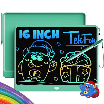 TEKFUN LCD Writing Tablet for Kids, 10-inch Coloring Drawing Pad, Mess Free Doodle Board, Airplane Travel Toys for Boys and Toddlers, Road Trip Essentials, Gifts for 3 4 5 6 7 8 Year Old Girls (Pink)