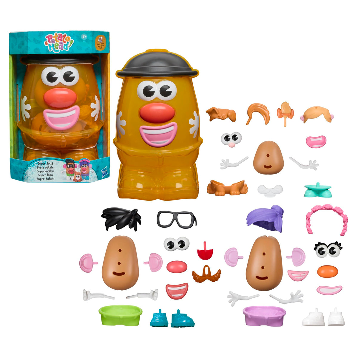 Mr. Potato Head Mrs. Potato Head Set with 12 Parts and Pieces, Toddler and Preschool Toys for 2 Year Old Boys and Girls and Up