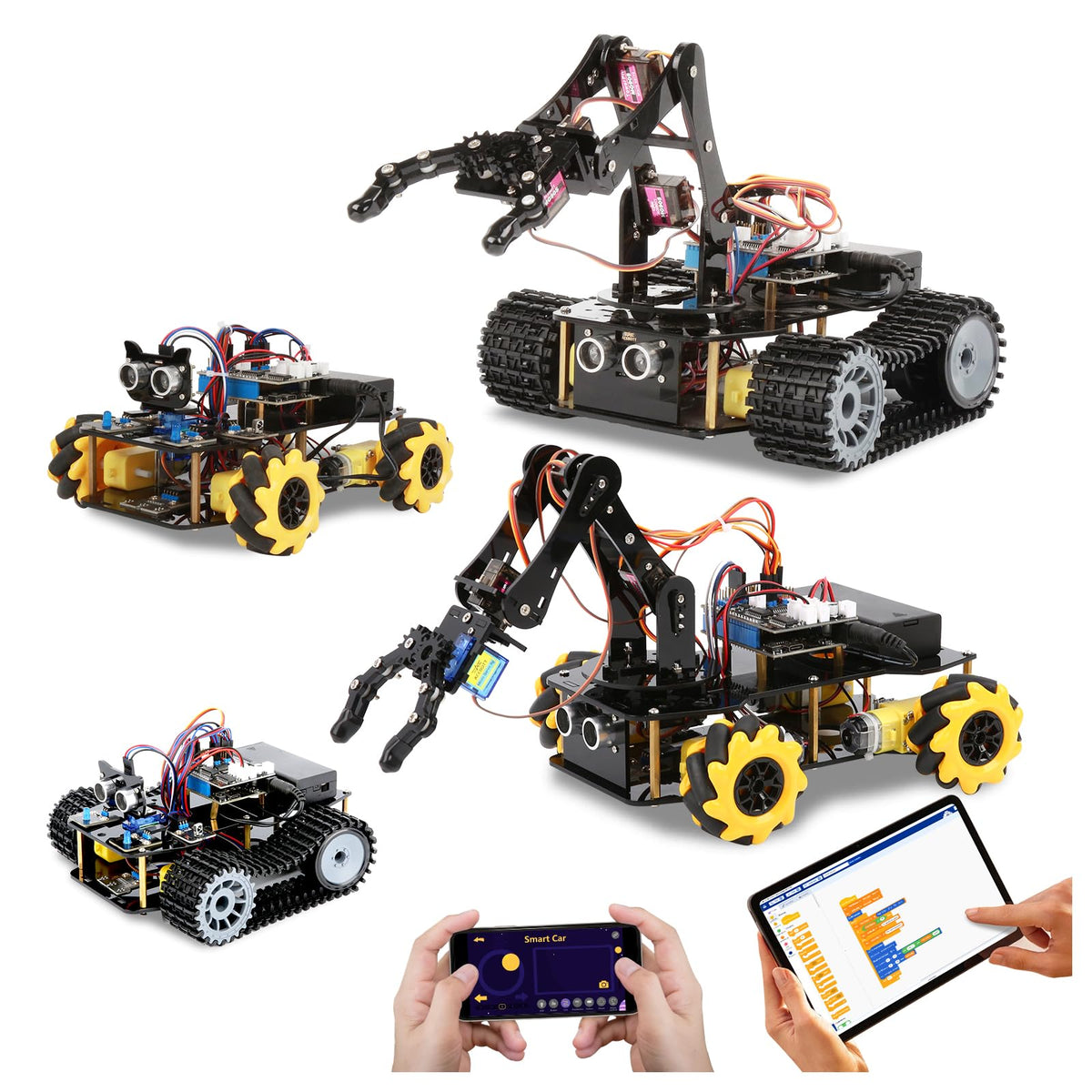 ACEBOTT Robotics Kit for Kids Ages 8-12 12-16, Smart Robot Car Kit Compatible with Arduino & Scratch, STEM Toys Coding Robot Kit with App Control, STEM Gifts for Kids and Teens
