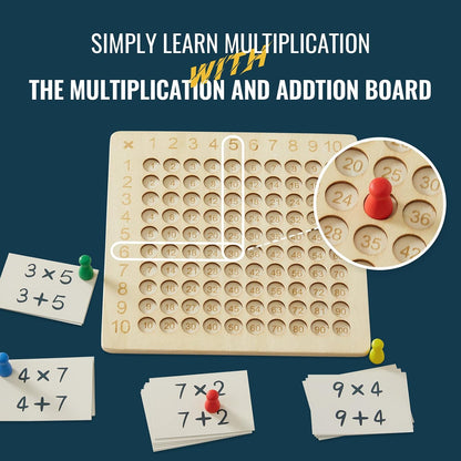 Asweets 2 in 1 Wooden Montessori Multiplication Addition Board Game 1 Pc