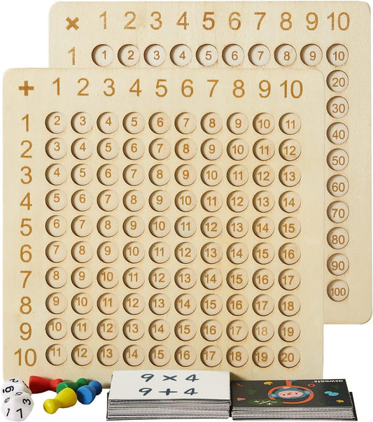 Asweets 2 in 1 Wooden Montessori Multiplication Addition Board Game 1 Pc