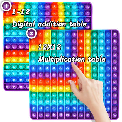 Multiplication Game Table 12 X 12 Math Flash Cards 3rd Grade Fingertip Fidget POP Toy Board Create a Variety of Multiplication additions for Teachers，Educational Science Kits