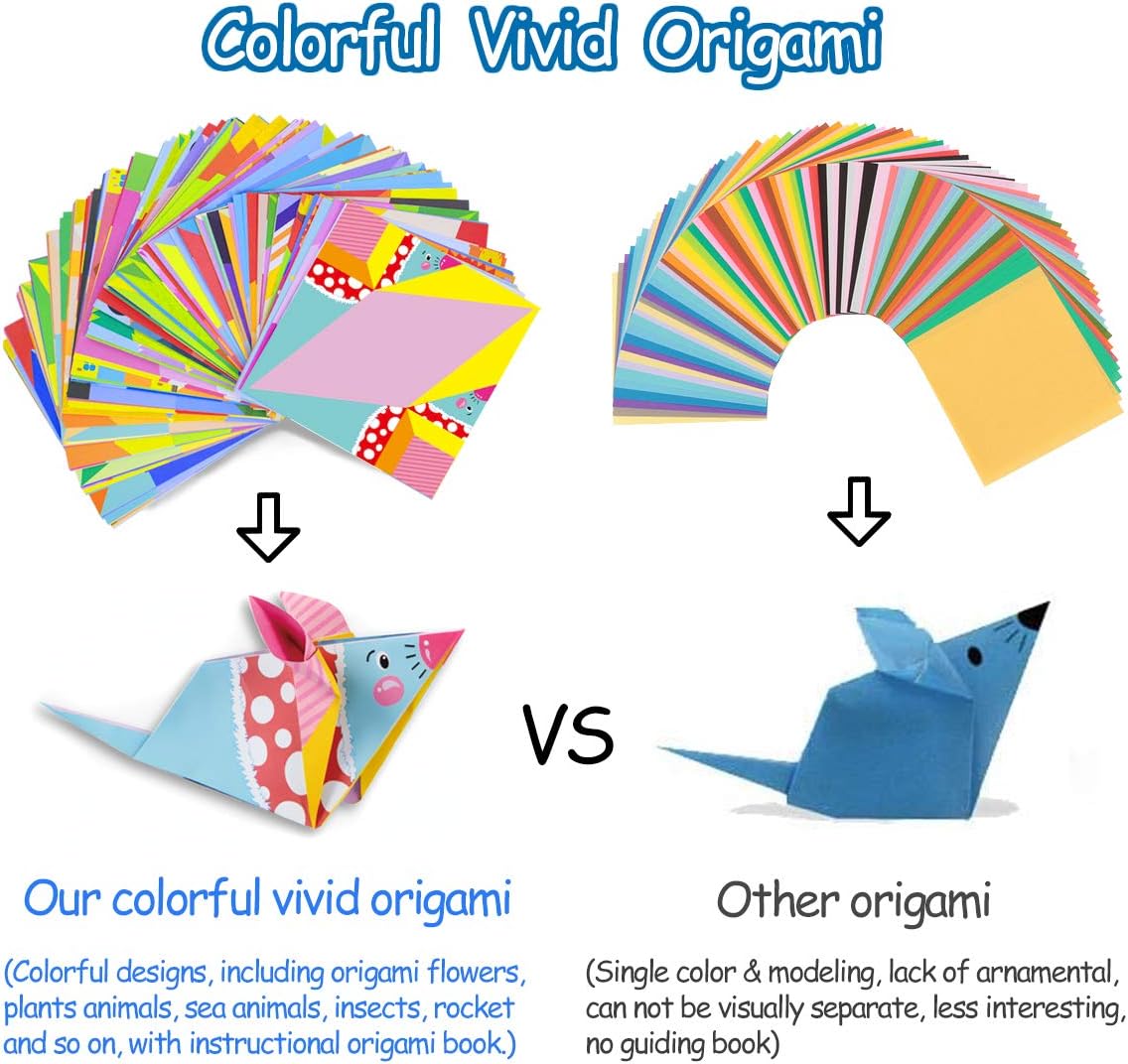 hapray Origami Kit for Kids 5-12, 152 Origami Paper Kit with Origami Book