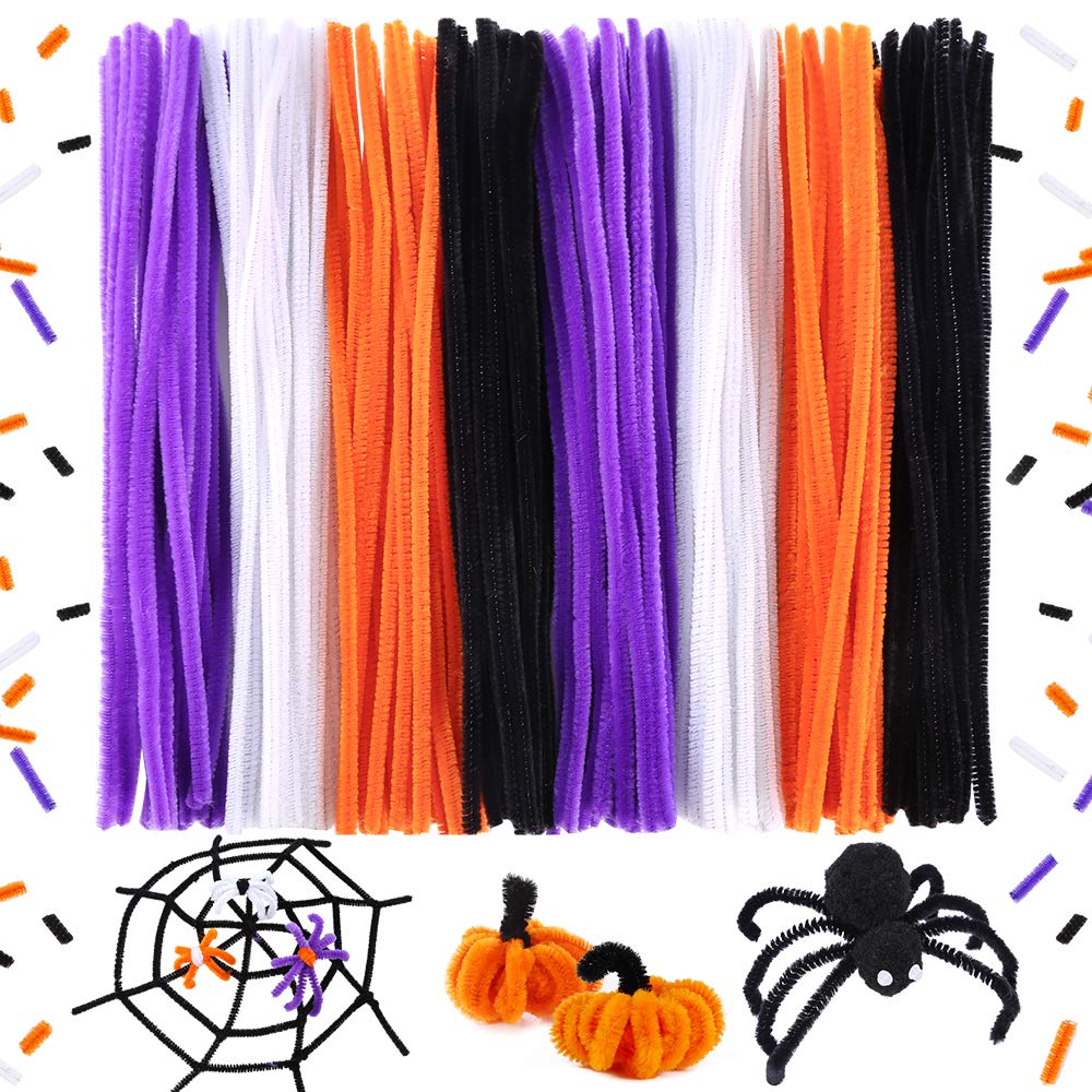 Caydo 200PCS Thick Pipe Cleaners Craft, 20 Colors Chenille Stems