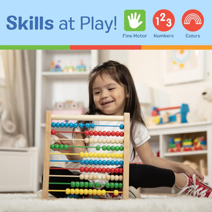 Melissa & Doug Abacus Classic Wooden Toy with 100 Colorful Beads