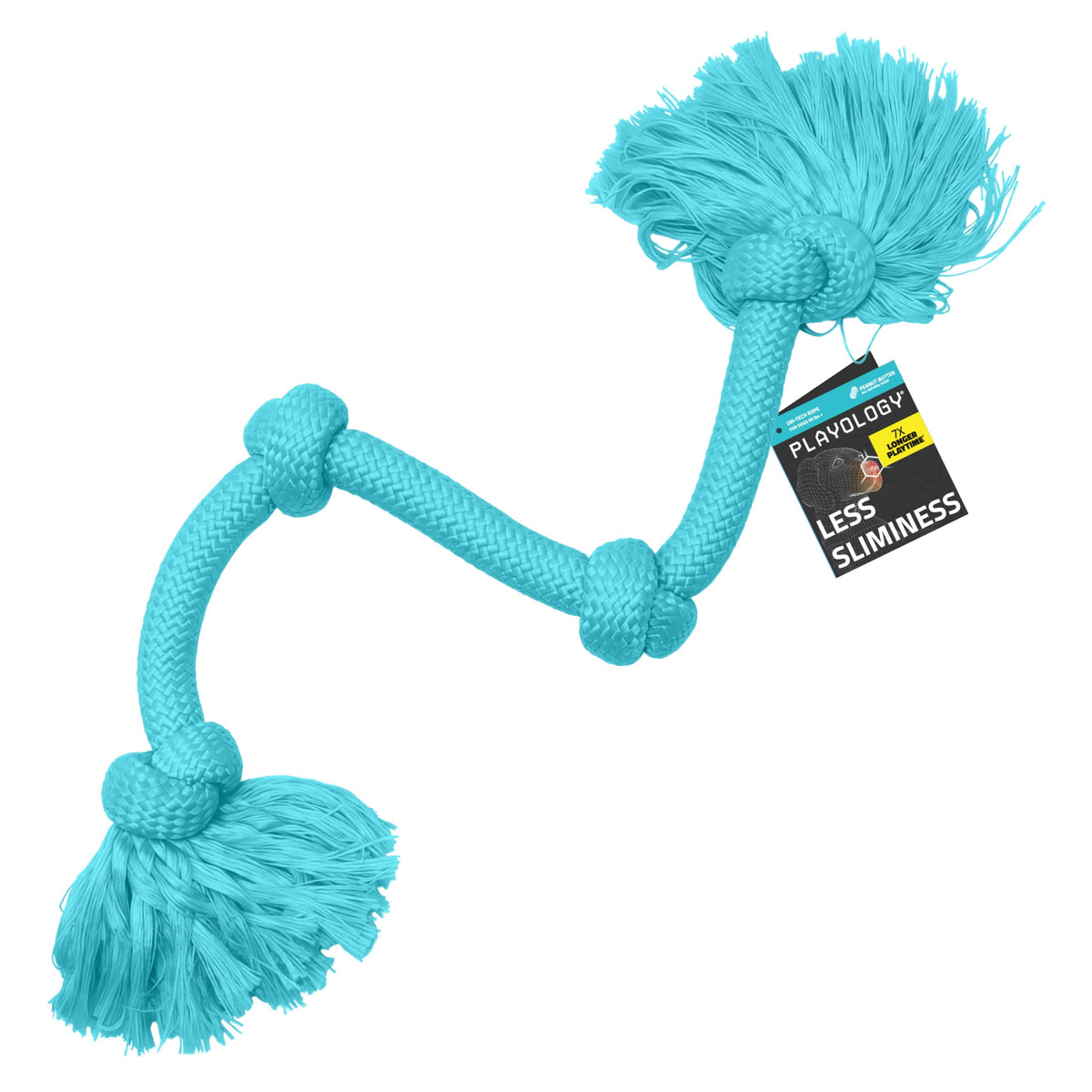 Playology Tug Rope Dog Toys for Large Dogs - Jumbo, Peanut Butter Scent