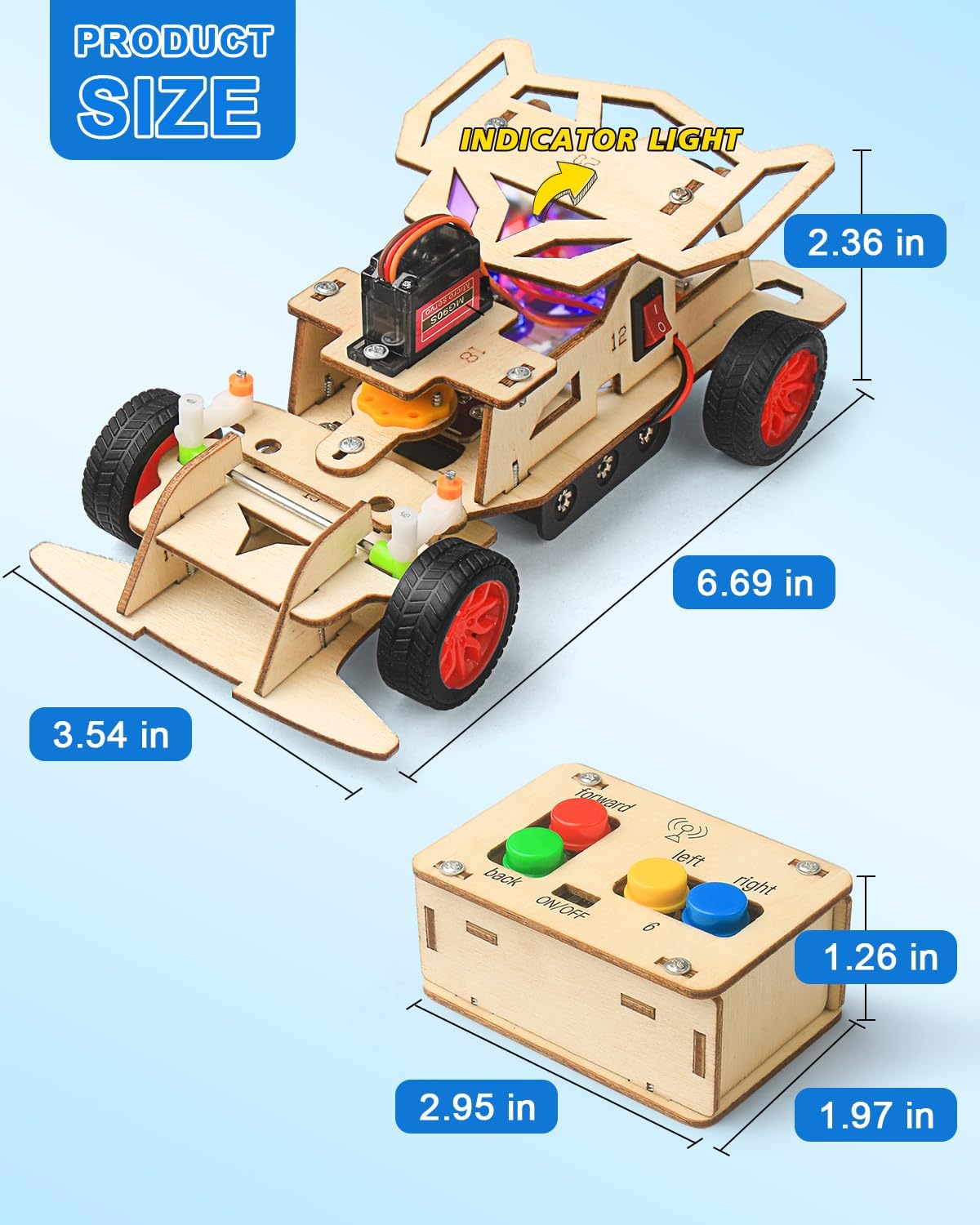 Poraxy STEM Kits for Kids 8-10, STEM Toys for Boys Ages 8-13, Remote Control Car, Wooden 3D Puzzles Science Kits 8-12 Projects Building Model, Birthday Gifts for 9 11 14 Year Old Teen Boys Girls